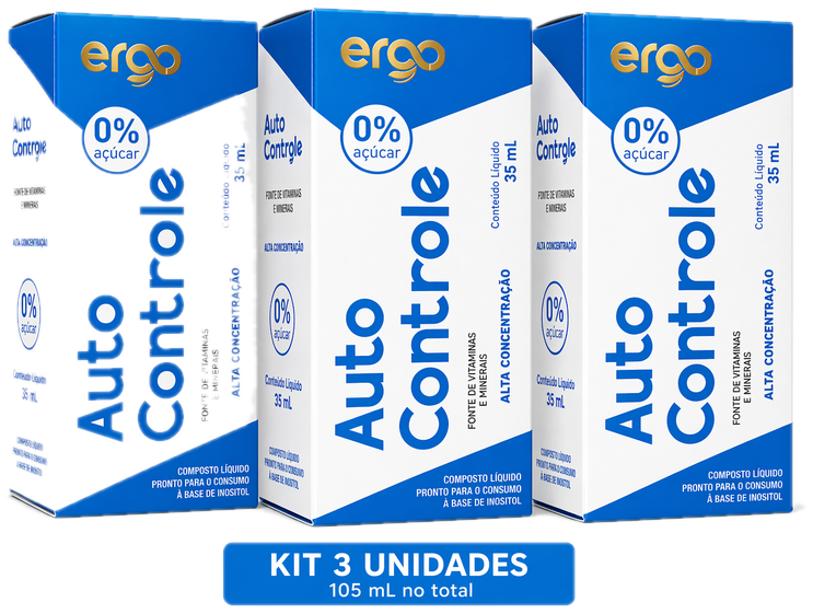 Auto Controle — kit com 3 frascos, 105 ml no total